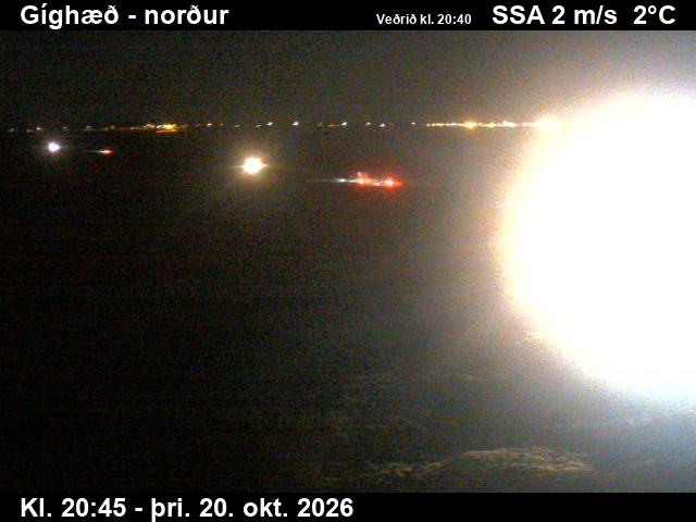 Latest image from the Gíghæð road camera, looking north