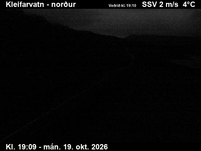 Latest image from the Kleifarvatn road camera, looking north