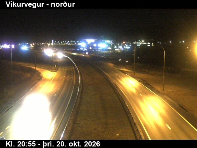 Latest image from the Vikurvegur road camera, looking north
